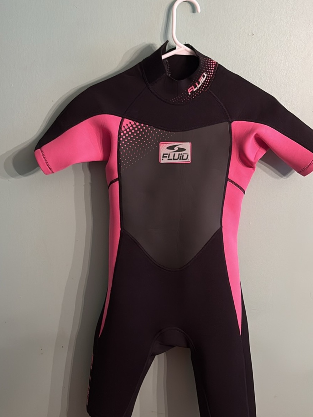 Fluide Kids Short Sleeve Swim Suit in Pink and Black